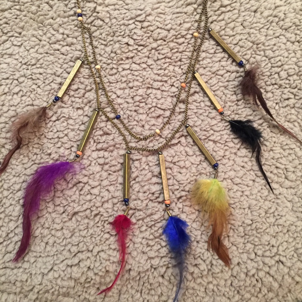 Urban Outfitters Feather Chain Necklace